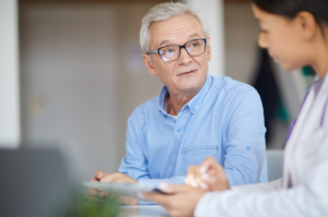 Medicare subscriber reviewing coverage options